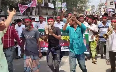 বেতাগীতে মে দিবসে উপলক্ষে জাতীয়তাবাদী চালকদলের  শোভাযাত্রা ।