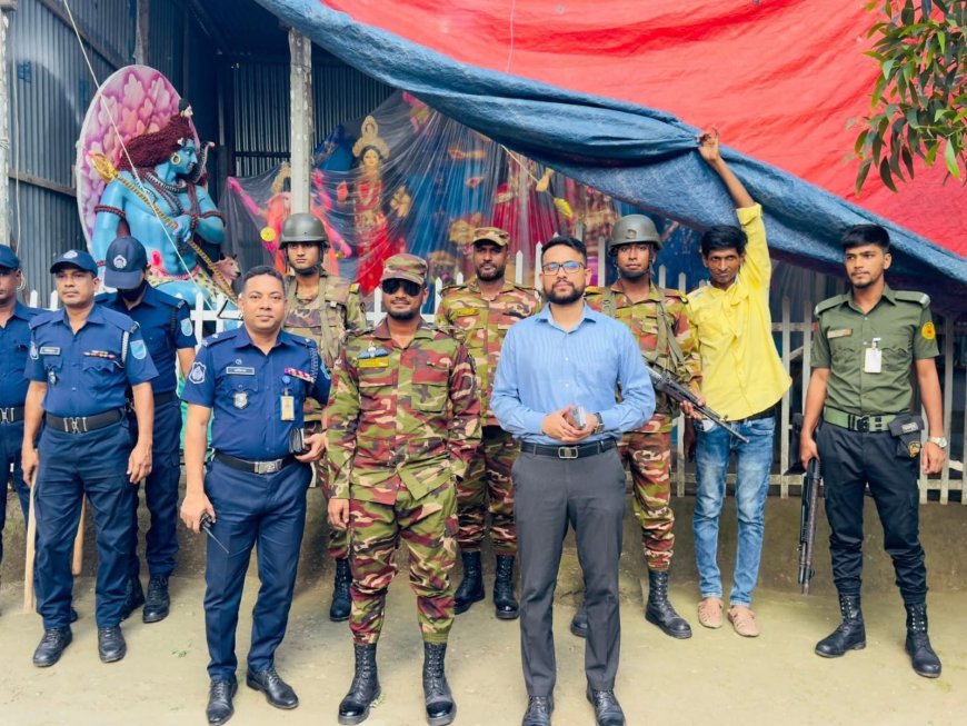 টাঙ্গাইলের নাগরপুরে দুর্গাপূজাকে সামনে রেখে উপজেলা ও থানা প্রসাশনের যৌথ মহড়া অনুষ্ঠিত 